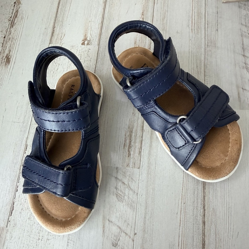 Polo Ralph Lauren Duncen‎ Toddler Full Grain Leather Sandals Blue Size 6 Summer